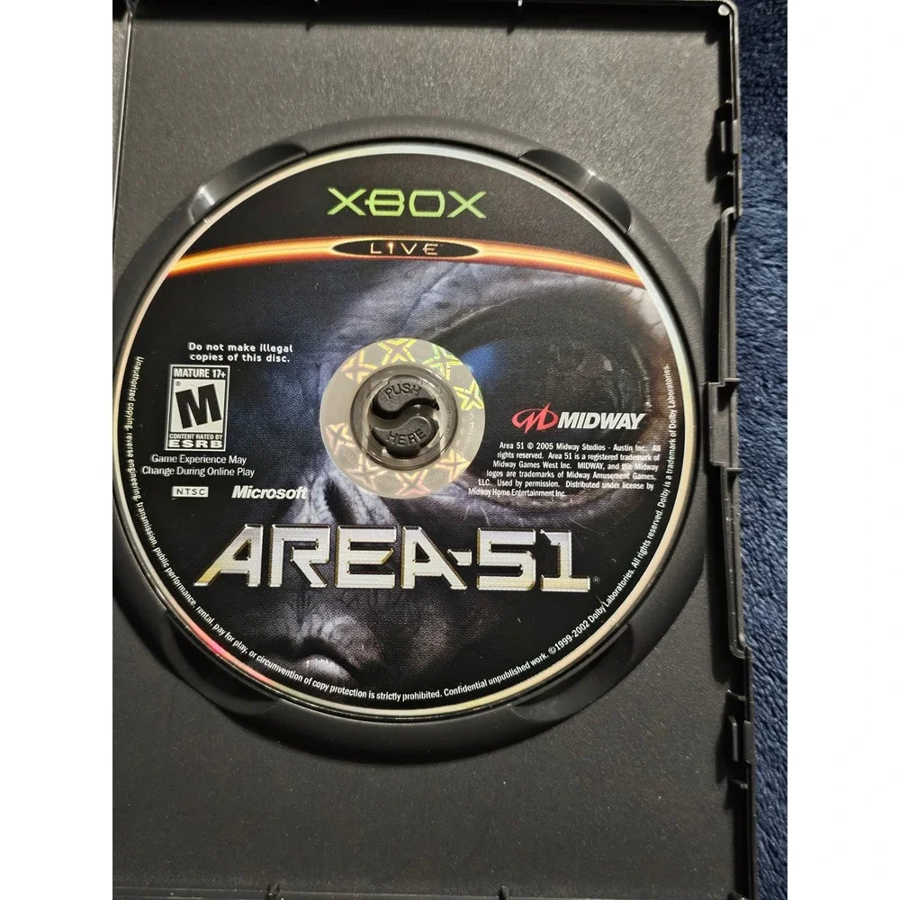 Area 51 Original Xbox 2005 Midway Hollywood Video Edition First Person Shooter